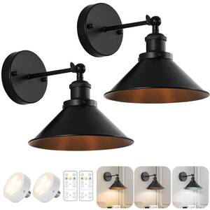lot 19541 image: Bailoch Battery Operated Wall Sconces Set of 2