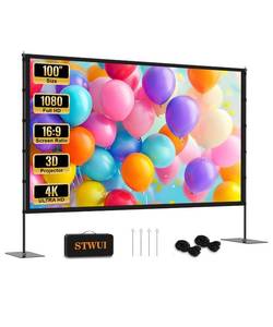 lot 19547 image: STWUI 100 Inch Projector Screen with Stand - 169