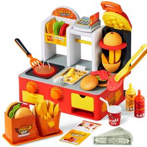 lot 19548 image: Lalalark Restaurant Play Food Set Toy with 40 Accessories