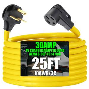 lot 19558 image: Kanayu 25FT EV Charger Adapter 6-30P to 14-50R 30A