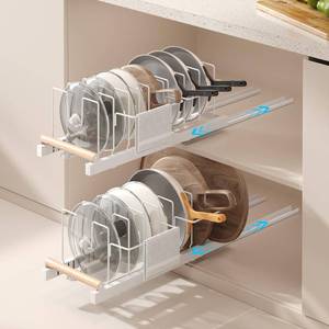lot 19587 image: Magheo 2-Pack Pull Out Pot and Pan Organizer, 16.7-23.6 D