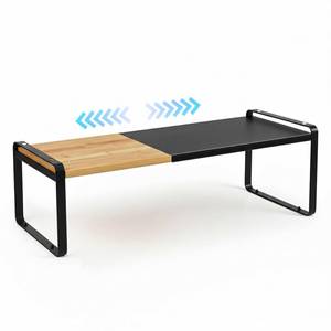 lot 19592 image: Solcasaco Expandable Bamboo Shelf Riser 13-21.5