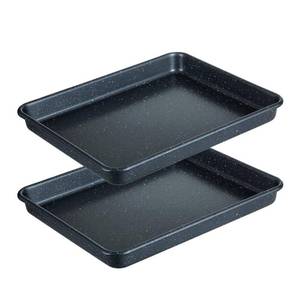 lot 19593 image: Walooza 11x9 Inch Carbon Steel Nonstick Baking Sheets Set of 2