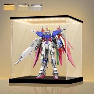 lot 19594 image: Lanscoery Acrylic Display Case with LED Light 9.8x9.8x9.8 in