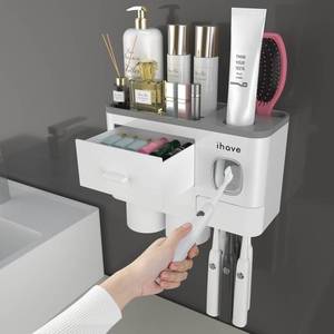 lot 20013 image: iHave Wall Mounted Toothbrush Holder with Dispenser
