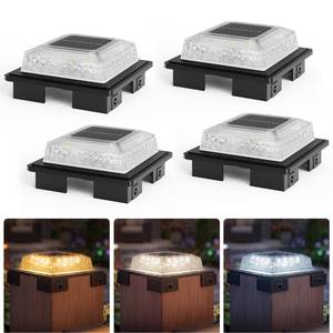 lot 20406 image: APONUO Solar Post Cap Lights, 2-Pack, 4x4-6x6