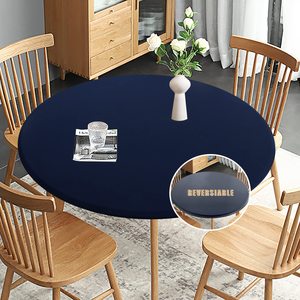 lot 20414 image: Obstal Fitted Round Tablecloth, 48-56, Navy