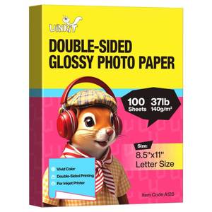 lot 20426 image: Uinkit Double-Sided Glossy Photo Paper, 8.5 x 11, 100 Sheets
