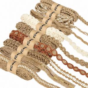lot 20435 image: VGOODALL 9-Roll Jute Burlap Craft Ribbon Set