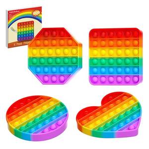 lot 20438 image: Kakukokas 3 Pack Pop Fidget Toys, Multiple Shapes