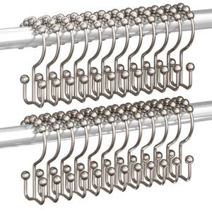 lot 20483 image: Titanker Shower Curtain Hooks Rings, Double Glide, Set of 24