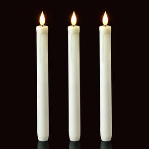 lot 20492 image: Homemory Flameless Taper Candles 9.6 inch LED (3-Pack)