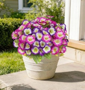 lot 8117 image: Zezzos Artificial Morning Glory Flowers UV Resistant 6 Bundles
