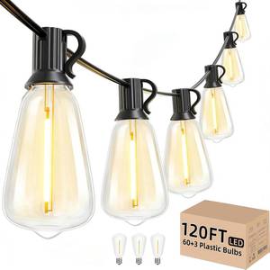 lot 1184 image: Svater Outdoor String Lights 120 FT, Waterproof Patio Light with 63 Bulbs