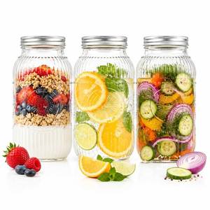 lot 1188 image: WELLIFE 64oz Mason Jars, 3 Pack Large Mason Jars Wide Mouth for Pickling, Canning, Fermenting and Food Storage, Microwave & Dishwasher Safe
