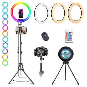 lot 1196 image: A 13 Ring Light with 76 Tripod StandSunset LampPhone &iPad Holder-53 RGB