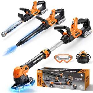 lot 1216 image: Kids Tool Set, 3-IN-1 Kids Weed Wacker, Kids Leaf Blower, Hedge Trimmer Toy