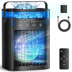 lot 1217 image: Portable Air Conditioner Mini Desktop AC Fan with Remote, 1000ml Water Tank