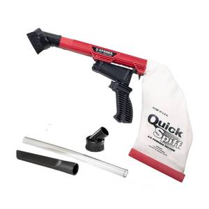 lot 1224 image: Zendex Tool - QuickSpiff Venturi Air Vacuum with Easy Empty Dust Bag - No Electricity Pneumatic Vacuum with Powerful Suction for Industrial and Personal Use - Red