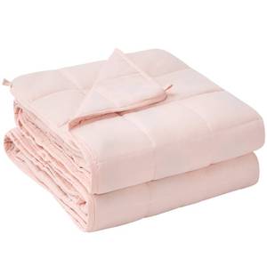 lot 1235 image: yescool Weighted Blanket for Adults (15 lbs, 48 x 72, Pink) Cooling Heavy Blanket for Sleeping Perfect for 140-160 lbs, Twin Size Breathable Blanket with Premium Glass Bead, Machine Washable