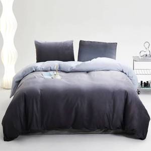 lot 1241 image: KAREVER Gray White Gradient Comforter Set Twin Velvet Bedding Modern Plain White and Deep Gray Gradient Soft Quilt Farmhouse Flannel Comforter Warm Twin Bed Comforter