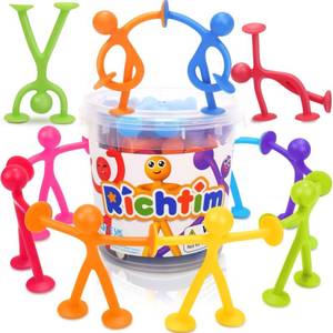 lot 2096 image: Richtim Kids Humanoid Suction Sensory Toys 24 Pack Creative Suction Toy No Hole Bath Toy - Sensory Toys for Kids Travel - Calming Down for Boys and Girls