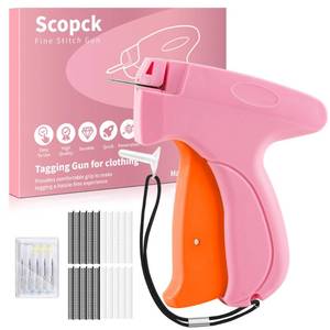 lot 2102 image: Stitch Gun for Clothes - Handheld Stitch Gun Quick Clothing Fixer - Tagging Gun - Includes 6 Needle, 1000 Black Fasteners & 1000 White Fasteners