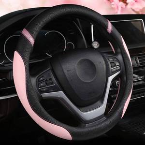 lot 2116 image: Cxtiy Steering Wheel Cover for Women Leather Universal Steering Wheel Covers for Car 15 inch (Pink)