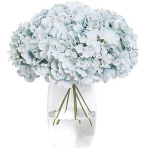 lot 2134 image: Tifuly Hydrangea Artificial Flowers -12 pcs Realistic Fake Hydrangeas Silk Flowers with Stems Faux Hydrangea Flowers Heads for Office Home Party Wedding Centerpiece DIY Floral Decor (Light Blue)