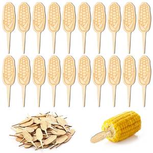 lot 2136 image: Acellegic 100 Pcs Corn on The Cob Holders Bamboo Corn Cob Skewers 2.75 x 0.75 Inch for Appetizers BBQ Camping Home Cooking Fork Kitchen Birthday Party Supplies