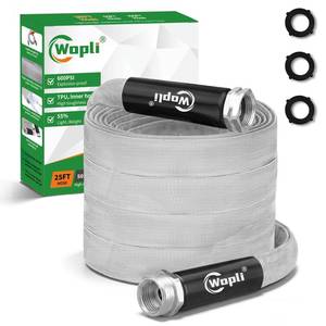 lot 2154 image: Garden Hose 25ft, Ultra-Light & Flexible Water Hose, Durable, All-Weather, Made of TPU-Drinking Water Safe, Easy to Store & Coil, Kink-Free, Camping, Car Wash, Yard, Garden and Home, Gray