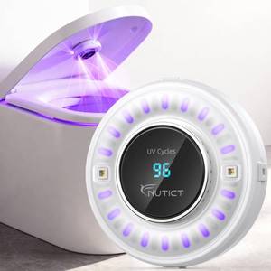 lot 2179 image: NUTICT Toilet UVC Light Sanitizer for Shared Bathroom, 6 UV-C LEDs, Auto Sanitization in 3 Minutes, 2000mAh Rechargeable Battery, Easy to Use Toilet Lid UV Light for Home Hotel Guest Room, White