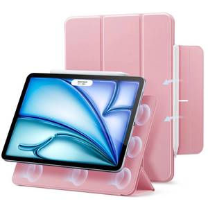 lot 2185 image: ESR Case for iPad Pro 11 Inch (M5M4) 20252024, Strong Magnetic Attachment, Slim Trifold Stand Case, Supports Pencil Pro and Pencil(USB-C), Tough Protection, Auto SleepWake, Rebound Series, Pink
