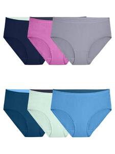 lot 2187 image: Fruit Of The Loom Womens Breathable Underwear, Moisture Wicking Keeps You Cool & Comfortable, Available In Plus Size Briefs, Micro Mesh - Low Rise Brief - 6 Pack - Colors May Vary, 5 US