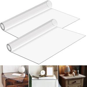 lot 3430 image: Nightstand Protector, Clear Plastic Table Cover Protector 15.8 x 23.6 Inch, 1.5mm Thick Rectangle PVC Coffee ��Dresser Table Cover Mat, Can Be Trimmed to Fit Irregular Occasion(2 Pieces,Smooth)