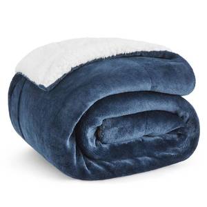 lot 3436 image: Bedsure GentleSoft Sherpa Fleece Throw Blanket for Couch, Non-Heated, Thick and Warm Throw for Women and Men, Soft Fuzzy Plush Blanket for Winter, Slate Blue, 50x60 Inches