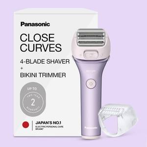 lot 3448 image: Panasonic Electric Shaver for Women, Cordless 4-Blade Shaver, Bikini Attachment, Pop-Up Trimmer, Wet-Dry Operation, Electric Razors for Women - ES-AWL8AV (Purple)