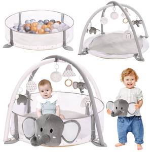 lot 3458 image: Mallify 5-in-1 XL Large Baby Gym & Ball Pit, Play Mat & Play Gym, Combination Baby Activity Gym with Milestone Cards for Sensory Exploration and Motor Skill Development, Balls are not Included