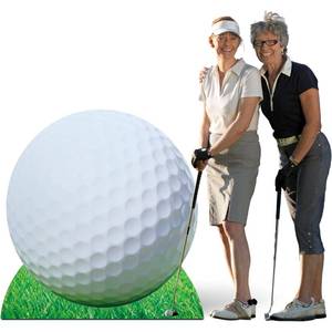 lot 3462 image: Chunful 3.3 ft White Golf Ball Cardboard Cutout Stand up Life Size Balls