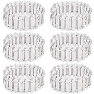 lot 4015 image: Elsjoy 6 Pieces 35 Inches (Total 210) Miniature Fairy Garden Fence, Decorative Wood Picket Fence Mini White Garden Fence for Crafts, DIY Project