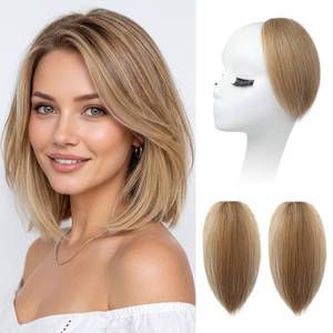 lot 4021 image: REECHO Clip in Hair Volumizer, Short Thick Clip in Hairpieces Adding Extra Hair Volume Extensions for Women with Thin Fine (Caramel Blonde, 8 Inch(Pack of 2))