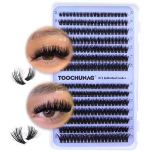 lot 4039 image: Fluff Lash Clusters 60D80D Thick Eyelash Clusters D Curly Wispy Individual Lashes 10-18mm Cluster Eyelash��Extensions 280pcs False Eyelashes DIY Flat Lash Extension by TOOCHUNAG