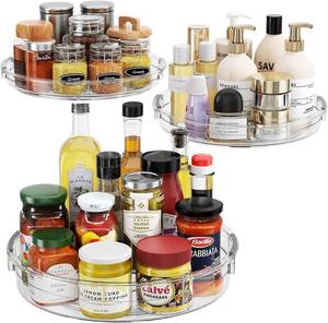 lot 4467 image: LAMU 3 Pack Lazy Susan Organizer Turntable for Cabinet, 9.25 10.6 12