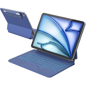lot 4468 image: RAYMCRAFT for iPad Air 11 inch Case with Keyboard (M4M3M2, 202620252024), iPad Pro 11 (4th3rd2nd1st Gen) & Air 54th Magic Keyboard Case, 11 Colors Backlit, Multi-Touch Trackpad, Blue