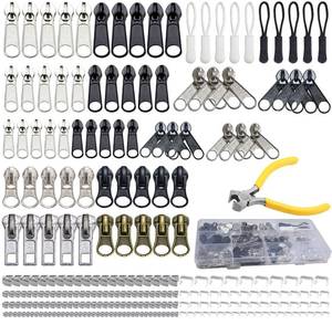 lot 4479 image: 254 Pcs Zipper Repair Kit with Case Include Zipper Replacement and Pull, Universal Zippers Replacement kit for Cloting, Jackets, Coat, Boot, Backpack, Purse and Outdoor Gear