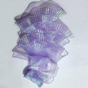 lot 4482 image: 7 Yards Retro Ruffle Trim - Pleated Chiffon & Tulle Fabric Applique for Dress, Bag Decoration, Craft Sewing Trimming��Iridescent Purple��