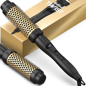 lot 4489 image: BeKind Twist Pro Thermal Brush, 1.5 Inch Ionic Heated Round Brush, Black