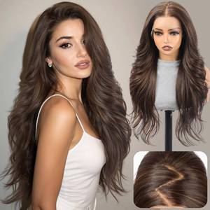 lot 5873 image: Luwila Brown Tone 13x4 HD Lace Front Wigs for Women Long Layered Wig