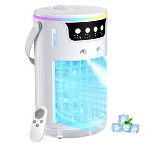 lot 5875 image: Portable Air Conditioners Fan, 1200ML Personal Evaporative Air Cooler with Water Tank, Ice Cooling Fan, Mini Desk Swamp Cooler for Bedroom, Office, Dorm, Home