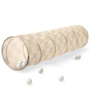lot 5876 image: 3 Sprouts Recycled Kids Pop-Up Play Tunnel, Indoor Play, Checkerboard Beige